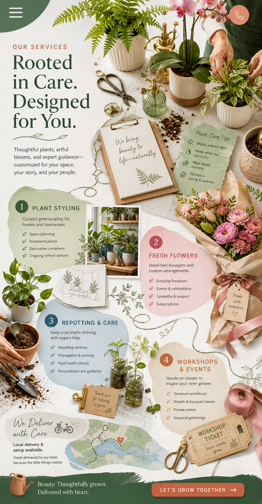 Fern & Fable flowers, indoor plants, and styling services